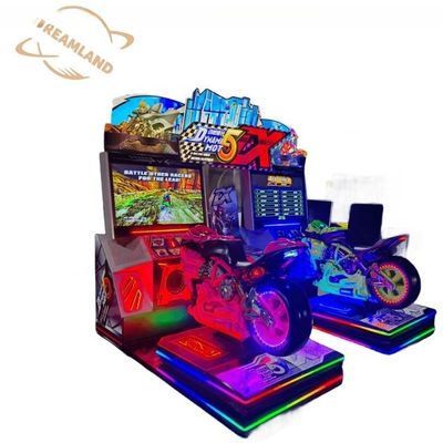 Good price Dreamland double players arcade driving car game machine coin operated motorcycle simulator machine online