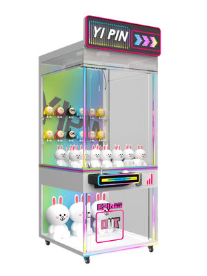 Good price Coin Operated Colorful Led Lights Crane  Transparent Glass Display Claw Machine Prize Game Machine online